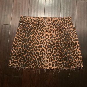 Cheetah Denim Skirt